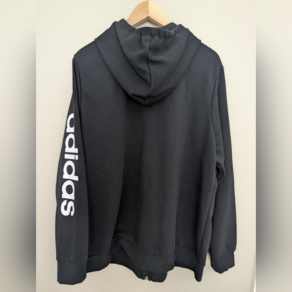 ADIDAS Women's Black Front Zip Hooded Sweatshirt Size 3X - Picture 2 of 6